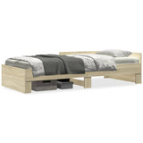 Bed Frame without Mattress Sonoma Oak 90x190 cm Engineered Wood