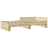 Bed Frame without Mattress Sonoma Oak 90x190 cm Engineered Wood - Side View