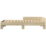 Bed Frame without Mattress Sonoma Oak 90x190 cm Engineered Wood - Top-Down View