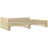 Bed Frame without Mattress Sonoma Oak 90x190 cm Engineered Wood - Rear View