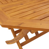 5 Piece Folding Garden Dining Set Solid Wood Acacia - Close-Up Angle