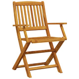 3 Piece Folding Bistro Set Solid Wood Acacia - 45-Degree Angle