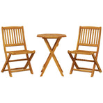 3 Piece Folding Bistro Set Solid Wood Acacia