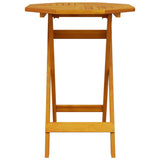 3 Piece Folding Bistro Set Solid Wood Acacia - Top-Down View