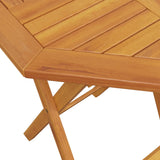 3 Piece Folding Bistro Set Solid Wood Acacia - Close-Up Angle