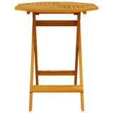 3 Piece Folding Bistro Set Solid Wood Acacia - Top-Down View