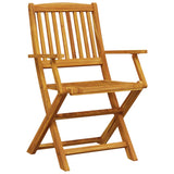 3 Piece Folding Bistro Set Solid Wood Acacia - 45-Degree Angle