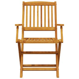 3 Piece Folding Bistro Set Solid Wood Acacia - Rear View
