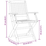 3 Piece Folding Bistro Set Solid Wood Acacia - Extra Image