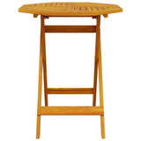 3 Piece Folding Bistro Set Solid Wood Acacia - Top-Down View