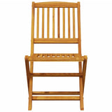 3 Piece Folding Bistro Set Solid Wood Acacia - Rear View
