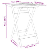3 Piece Folding Bistro Set Solid Wood Acacia - Extra Image