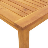 5 Piece Garden Dining Set Solid Wood Acacia - Close-Up Angle