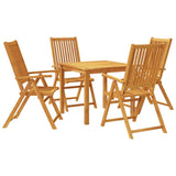 5 Piece Garden Dining Set Solid Wood Acacia - Front View