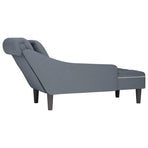 Chaise Lounge with Pillow and Right Armrest Dark Grey Velvet