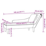 Chaise Lounge with Pillow and Right Armrest Dark Grey Velvet