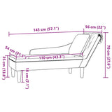Chaise Lounge with Pillow and Right Armrest Black Velvet - Extra Image