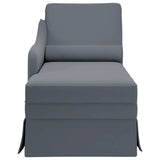 Chaise Lounge with Bolster and Right Armrest Dark Grey Velvet - Top-Down View
