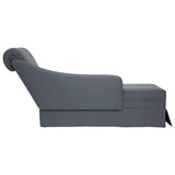 Chaise Lounge with Bolster and Right Armrest Dark Grey Velvet - 45-Degree Angle