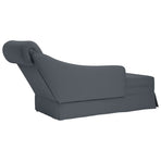 Chaise Lounge with Bolster and Right Armrest Dark Grey Velvet