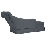Chaise Lounge with Bolster and Right Armrest Dark Grey Velvet - Rear View