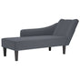 Chaise Lounge with Right Armrest Dark Grey Velvet