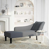Chaise Lounge with Right Armrest Dark Grey Velvet