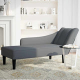 Chaise Lounge with Right Armrest Dark Grey Velvet