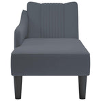Chaise Lounge with Right Armrest Dark Grey Velvet
