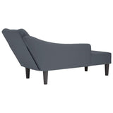 Chaise Lounge with Right Armrest Dark Grey Velvet - Rear View