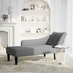 Chaise Lounge with Right Armrest Dark Grey Fabric