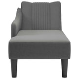 Chaise Lounge with Right Armrest Dark Grey Fabric - Top-Down View
