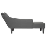 Chaise Lounge with Right Armrest Dark Grey Fabric