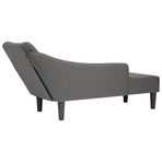 Chaise Lounge with Right Armrest Dark Grey Fabric