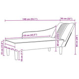 Chaise Lounge with Right Armrest Dark Grey Fabric