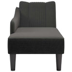 Chaise Lounge with Right Armrest Black Fabric