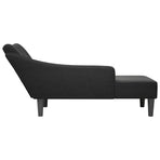 Chaise Lounge with Right Armrest Black Fabric