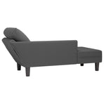 Chaise Lounge with Pillow Dark Grey Corduroy Fabric