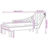 Chaise Lounge with Pillow and Right Armrest Light Grey Fabric