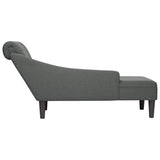 Chaise Lounge with Pillow and Right Armrest Dark Grey Fabric - 45-Degree Angle