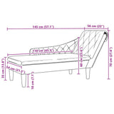 Chaise Lounge with Pillow and Right Armrest Dark Grey Fabric