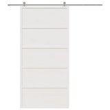 Barn Door White 100x208 cm Solid Wood Pine