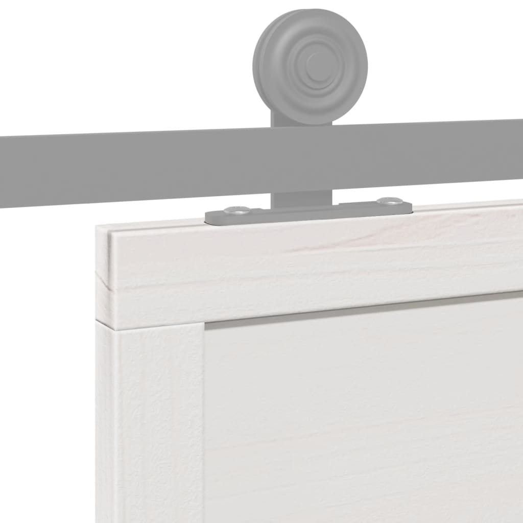 Barn Door White 100x208 cm Solid Wood Pine