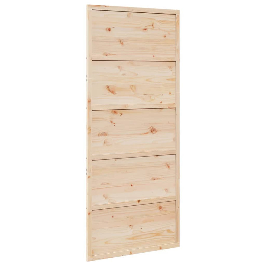 Barn Door 90x208 cm Solid Wood Pine, image 2