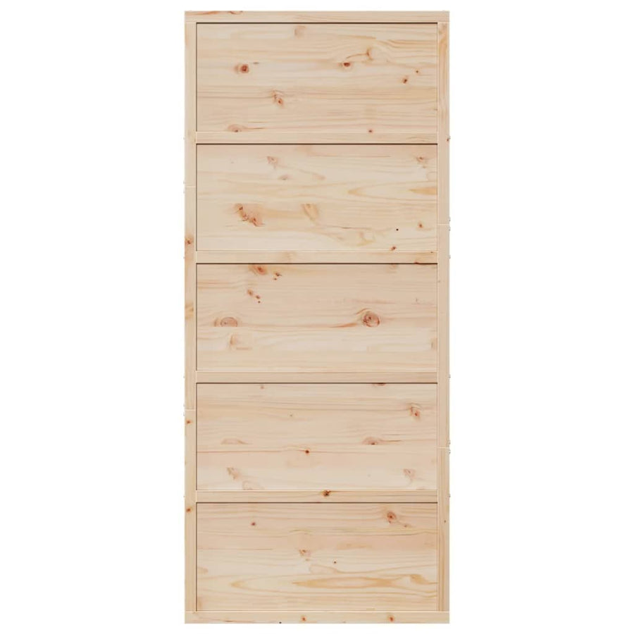 Barn Door 90x208 cm Solid Wood Pine, image 4