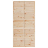 Barn Door 100x208 cm Solid Wood Pine - Top-Down View