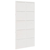 Barn Door White 100x208 cm Solid Wood Pine - Front View