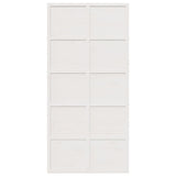 Barn Door White 100x208 cm Solid Wood Pine - Top-Down View