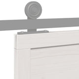 Barn Door White 100x208 cm Solid Wood Pine - Close-Up Angle