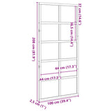 Barn Door White 100x208 cm Solid Wood Pine - Extra Image
